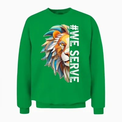 Les Membres Du Lions Club Nous Servons Une Tenue Pour Le Travail De Service Unisex Sweatshirt - Irish Green