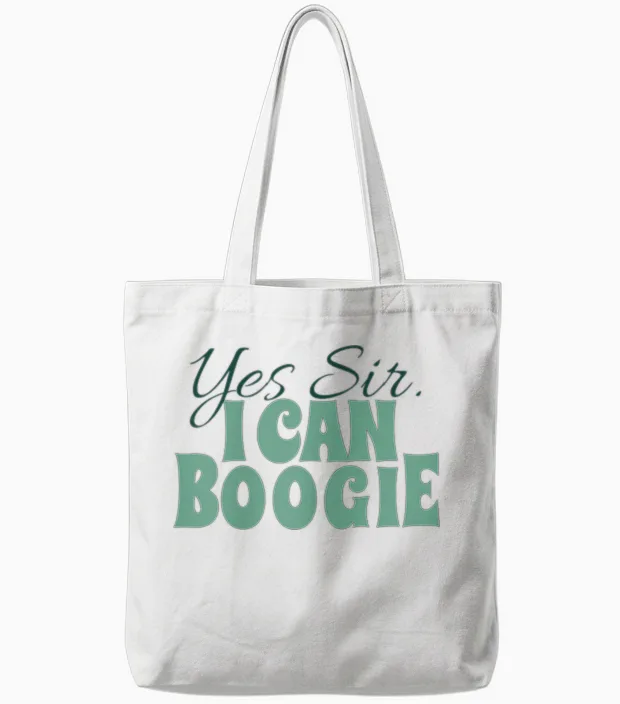Spruch Frauen Singen & Tanzen Yes Sir, I Can Boogie Grün Tote Bags in White