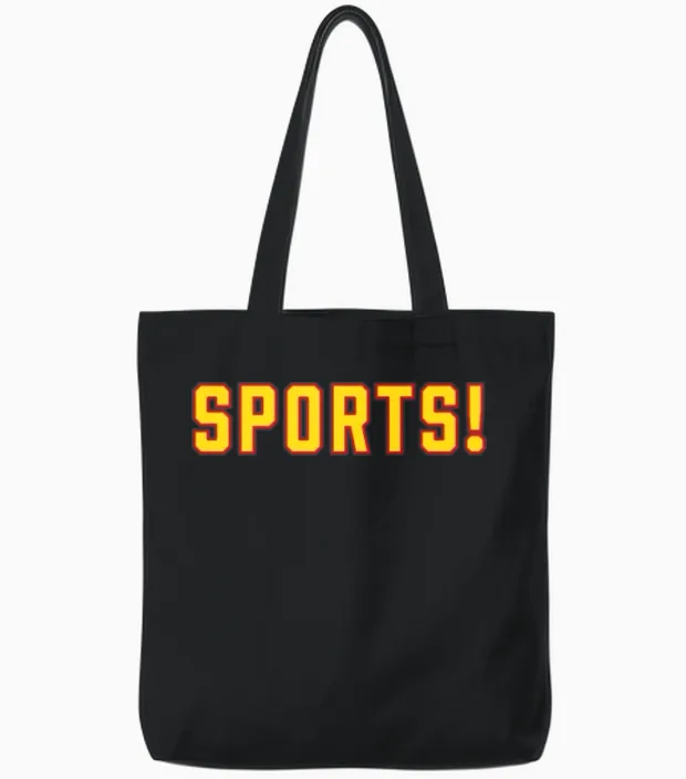 Funny Sports Tote Bags in Black