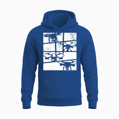 Retro Drone Quadcopter Drone - Retro Drone Unisex Hoodie - Royal