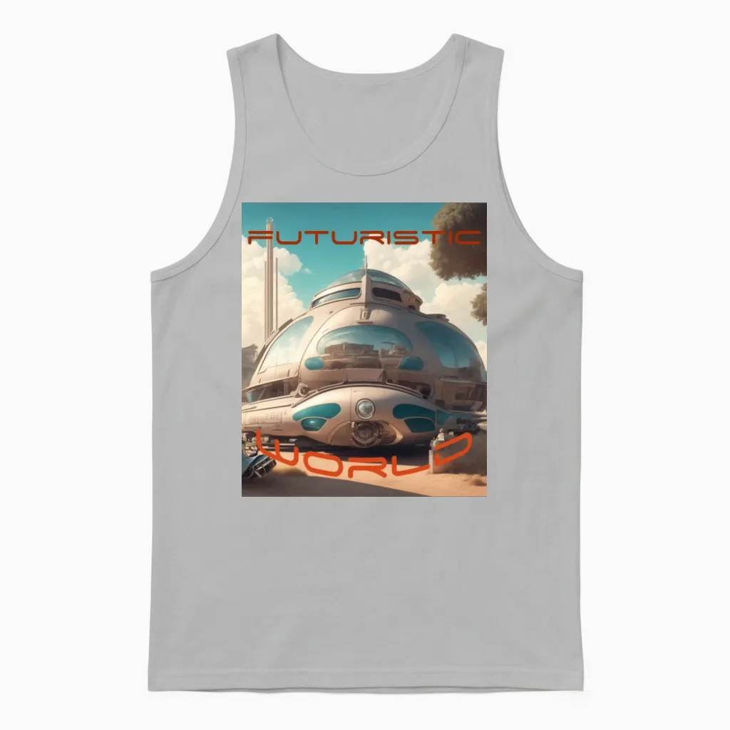 Retro Futurescape Unisex Tank Top - Ash