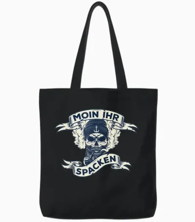 Moin Ihr Spacken North Germany East Frisian East Frisian T-Shirt, Black Tote Bags - Black