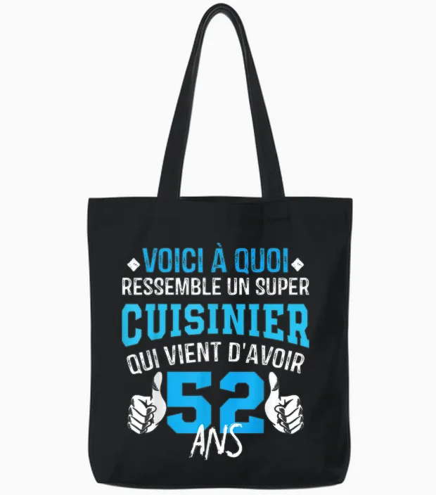Anniversaire Cuisinier 52 Ans - 52e Anniversaire Blague Tote Bags in Black