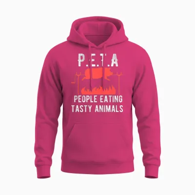 Funny P E T a People Eating Tasty Animals Design Unisex Hoodie - Heliconia