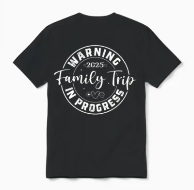 Family Trip in Progress 2025 Unisex T-Shirt - Black