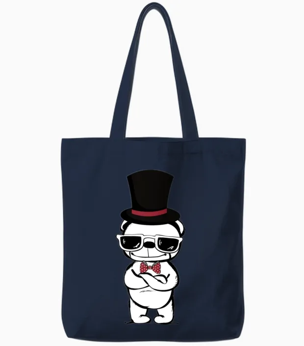 Handsome Dog Funny Dog Lovers Tote Bags in Navy