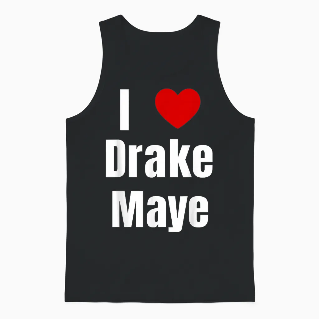 I Love Drake Maye Qb Football Fan Unisex Tank Top in Black