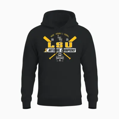 Lsu Tigers Baseball National Champs 2025 Mcws Title Purple Unisex Hoodie - Black