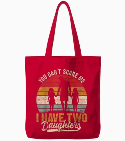 Meilleur Papa De Deux Filles, Mari Drôle Pour La Fête Des Pères Tote Bags - Red