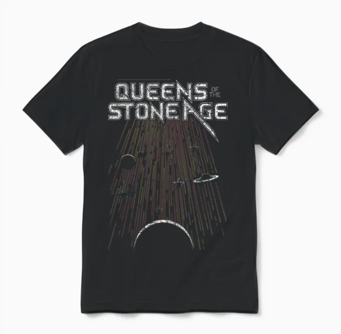 Offizielles Queens of the Stone Age Meteoritenschauer Band Unisex T-Shirt in Black