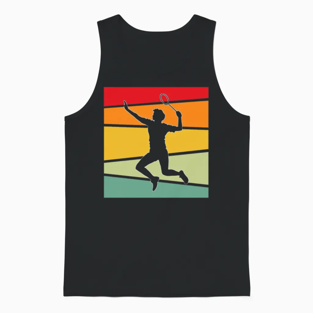 Badminton Retro Unisex Tank Top in Black