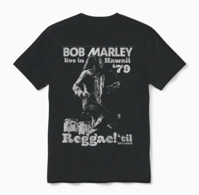 Bob Marley Live in Hawaii 78 Classic Reggae Music Unisex T-Shirt - Black