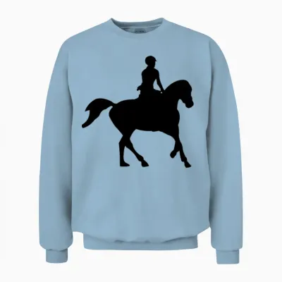 Horse Silhouette Unisex Sweatshirt - Light Blue