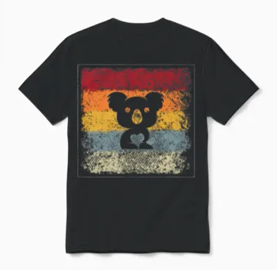 Koala Retro Unisex T-Shirt - Black