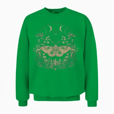 Niedliche Fairycore Motte Therian ästhetische Blumen Für Mädchen Frauen Unisex Sweatshirt - Irish Green