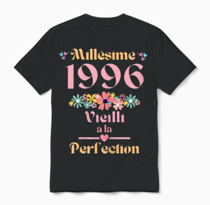 28 Ans Femme 1996 Idée Cadeau Anniversaire Drôle Humour Mama T-Shirt, Black, Female X-Small Unisex T-Shirt in Black