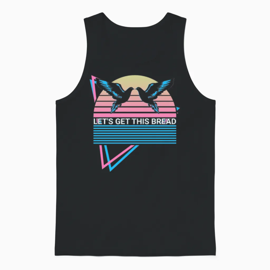Pigeon Retro Unisex Tank Top in Black
