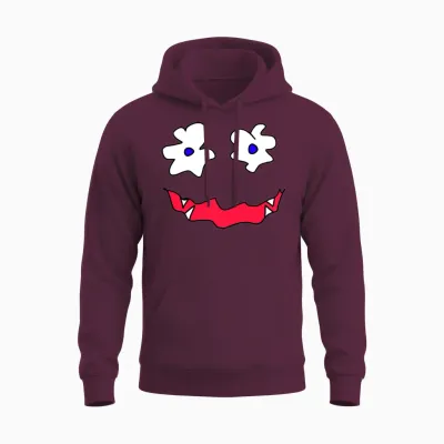 Funny Face Unisex Hoodie - Maroon