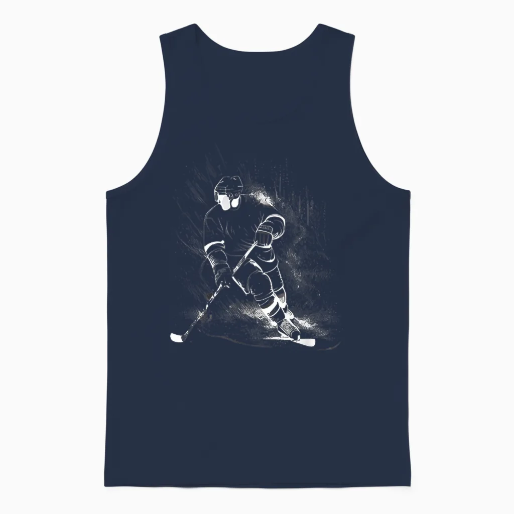 Eishockey Eishockeyspieler Sport Sportler Puck Hockey Pro Unisex Tank Top in Navy