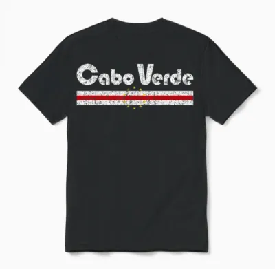 Cabo Verde Flag Cabo Verdean Retro Vintage Classic Graphic Unisex T-Shirt - Black