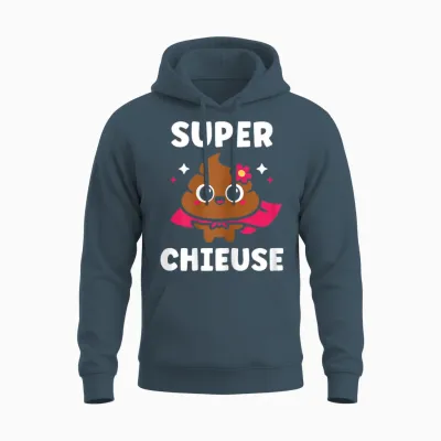 Crotte Blague Rigolo Chieuse Caca Humour Fille Super Chieuse Unisex Hoodie - Dark Heather