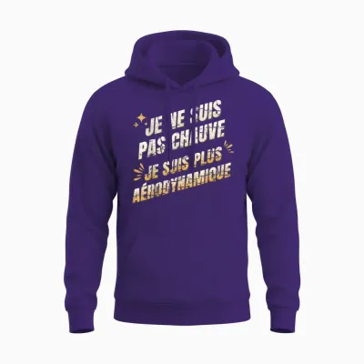 Je Ne Suis Pas Chauve Plus Aérodynamique - Humour Crâne Rasé Unisex Hoodie - Purple