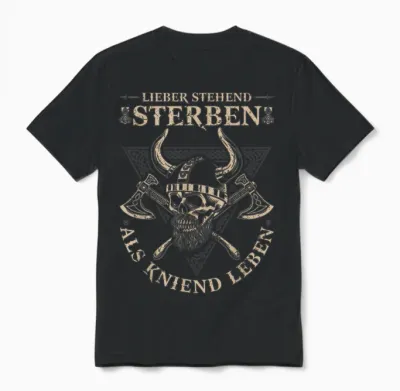 Viking Warrior, Lieber Stehend Sterben Als Kniend Leben T-Shirt, Black Unisex T-Shirt - Black