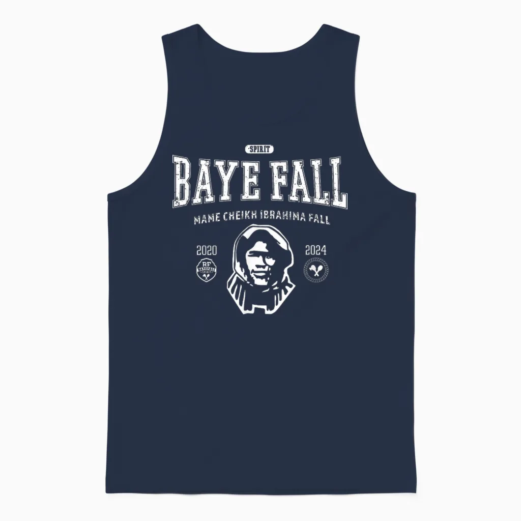 Name Cheikh Ibrahima Fall Baye Fall Mourid Senegal Bayefall T-Shirt, Black, S Unisex Tank Top in Navy