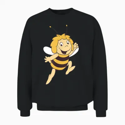 Maya the Bee Retro Pattern Cartoon Tv Series T-Shirt, Blue Unisex Sweatshirt - Black