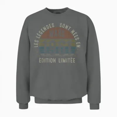 Mars 1961 65 Ans Homme Anniversaire Humour Millésime 1961 Unisex Sweatshirt - Graphite Heather