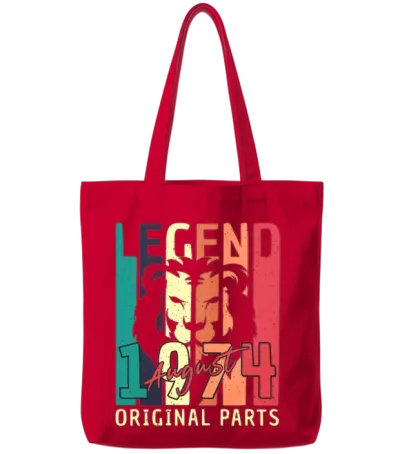 1974 August Retro Tote Bags - Red