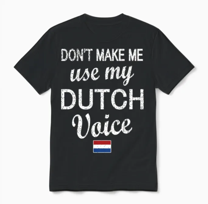 Proud Dutch Roots Netherlands Flag Dutch Heritage Unisex T-Shirt in Black