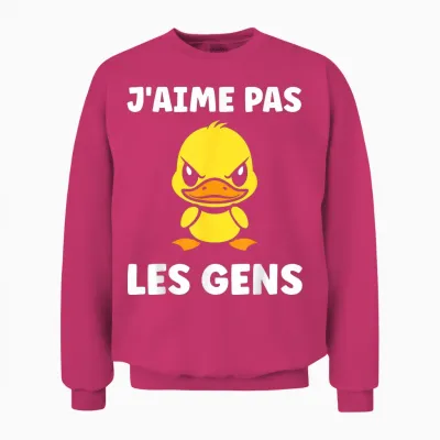 Funny Duck Cute Grunt Funny I Love Not People Unisex Sweatshirt - Heliconia