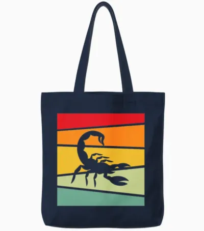 Scorpion Retro Tote Bags - Navy