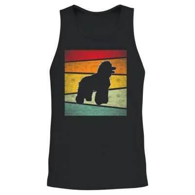 Poodle Retro Unisex Tank Top - Black