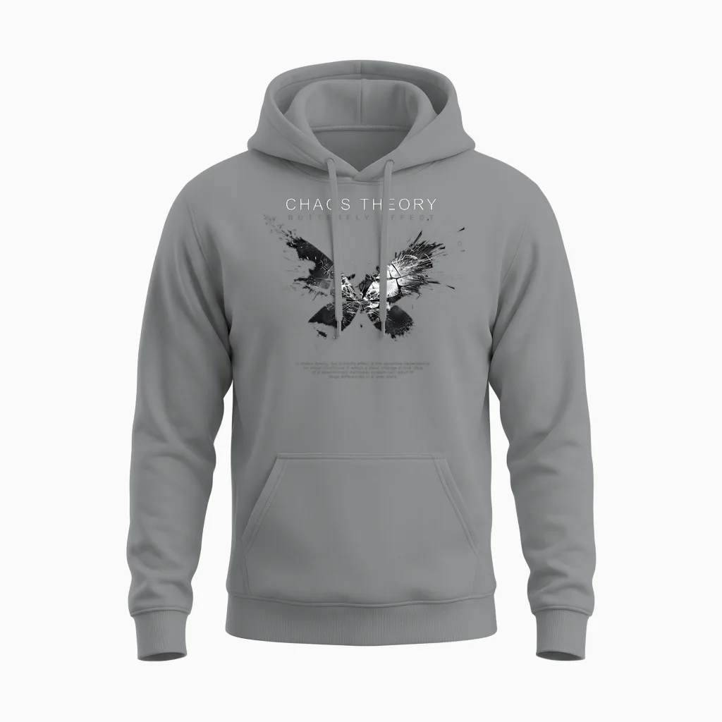 Design Artistique Mettant L'accent Sur Les Petits Battements D'ailes, Le Grand Monde Unisex Hoodie in Sport Grey