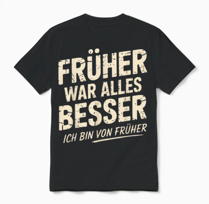 T-Shirt with German Text "früher War Alles Besser Ich Bin Von Früher War Alles Besser Ich Bin Unisex T-Shirt in Black