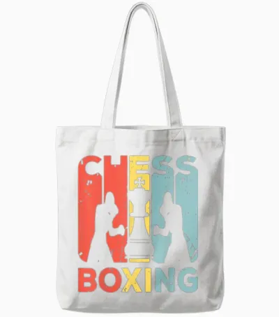 Chess Boxing Vintage Retro Tote Bags - White