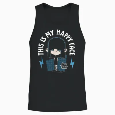 The Loud House This Is My Happy Face Lucy Loud Shot Unisex Tank Top - Black