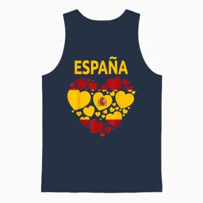 Spanische Flagge Herz Idee Für Damen & Kinder Spanien Flagge Outfit Unisex Tank Top - Navy