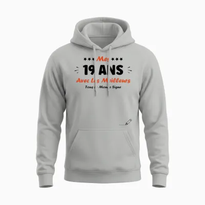 Signature 19 Years Birthday Humour 19 Years to Sign T-Shirt, White, S Unisex Hoodie - Ash