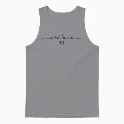 C'est La Vie Französische Liebe Herz Flagge Frankreich Souvenir Unisex Tank Top - Sport Grey