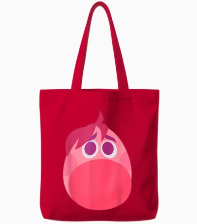 Disney Pixar Inside Out 2 Embarrassment Big Head Logo Tote Bags - Red