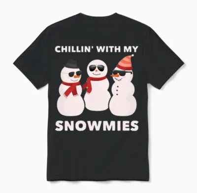 Chillin' with My Snowmies Unisex T-Shirt - Black