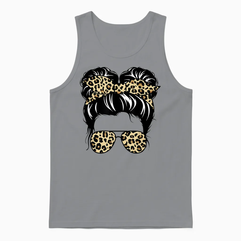 Mom Life Kidlife Mama Und Tochter Leopard Passende Outfits Unisex Tank Top in Sport Grey