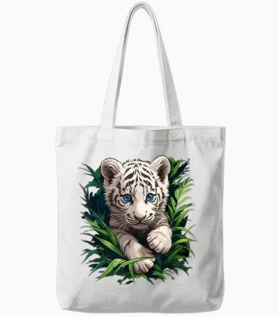 White Tiger Weiße Tiger Weißer Tiger Tote Bags - White