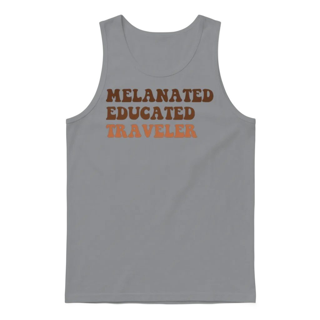 Melanated Educated Traveler Unisex Tank Top - Sport Grey