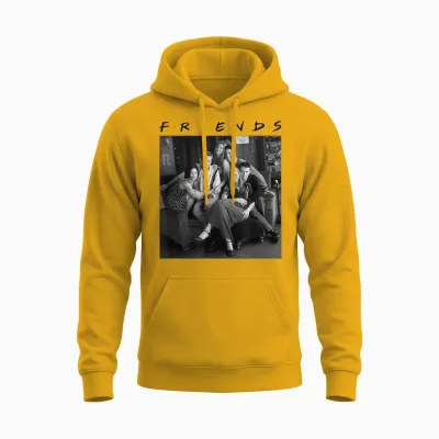 Friends Group Photo 6 Bw T-Shirt, White, S Unisex Hoodie - Gold