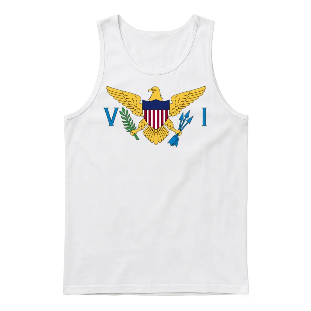 Flag of the United States Virgin Islands Unisex Tank Top - White