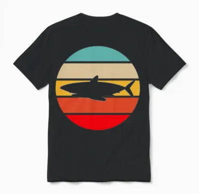 Shark Retro Unisex T-Shirt - Black